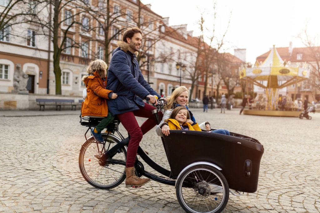 fahrrad für zwei kinder zum transportieren