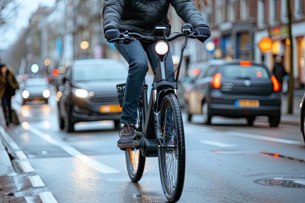 E-Bike im Herbst auf der Straße